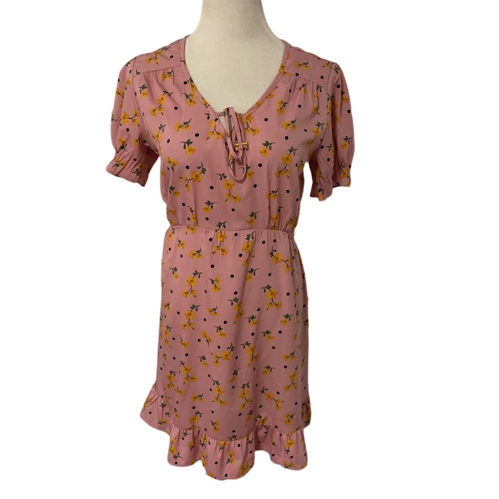 Speed Control Pink Floral Dress Sz M